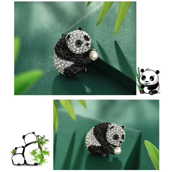 Broche scintillante pour le corps en forme de panda pour femme