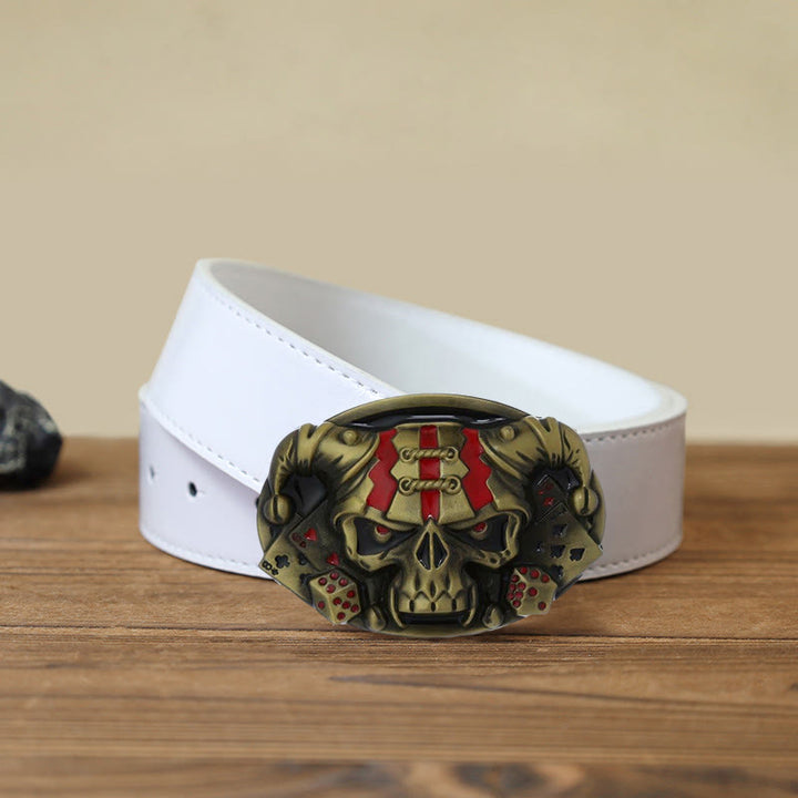Ceinture en cuir à boucle Joker Skull Clown DIY pour homme