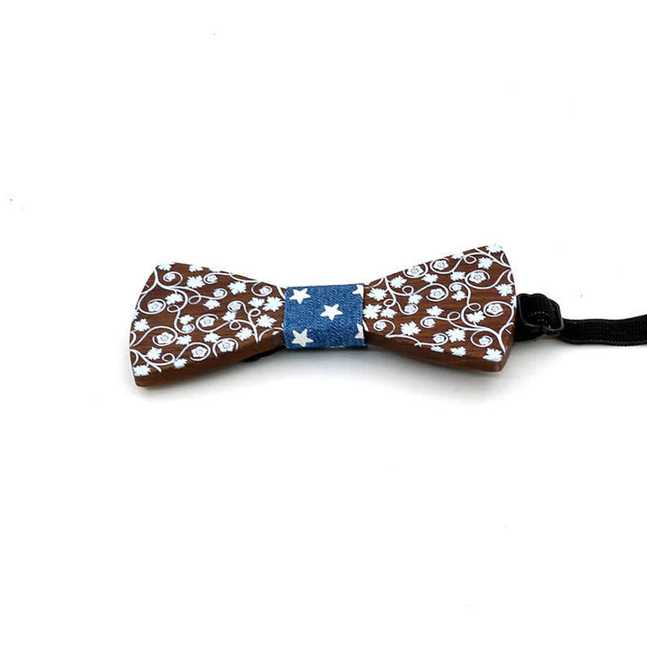 Nœud papillon en bois à imprimé floral Kid Glorious