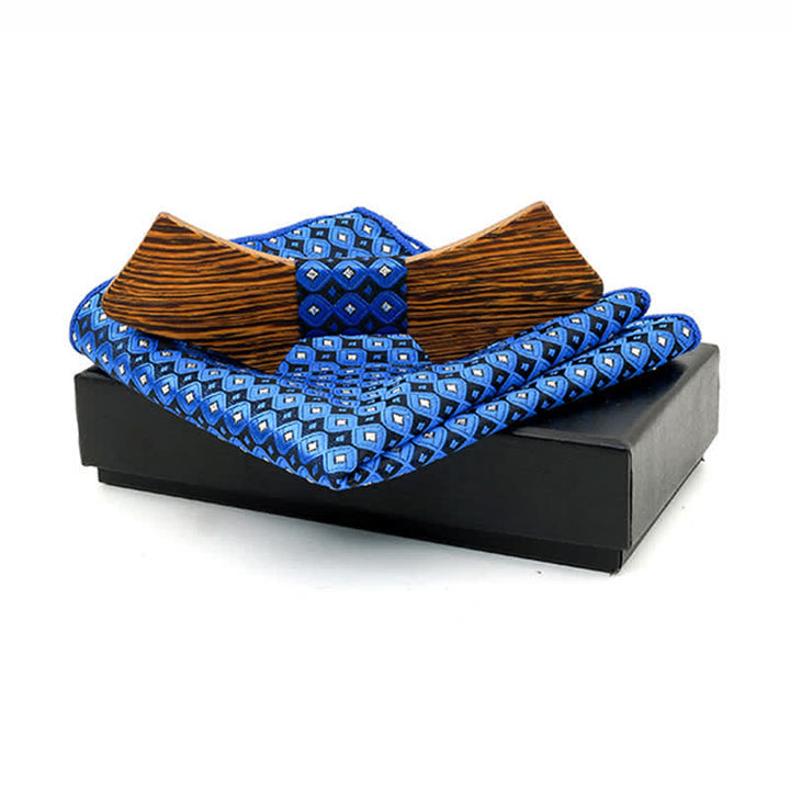Lot de 2 noeuds papillon en bois en forme de col pour homme