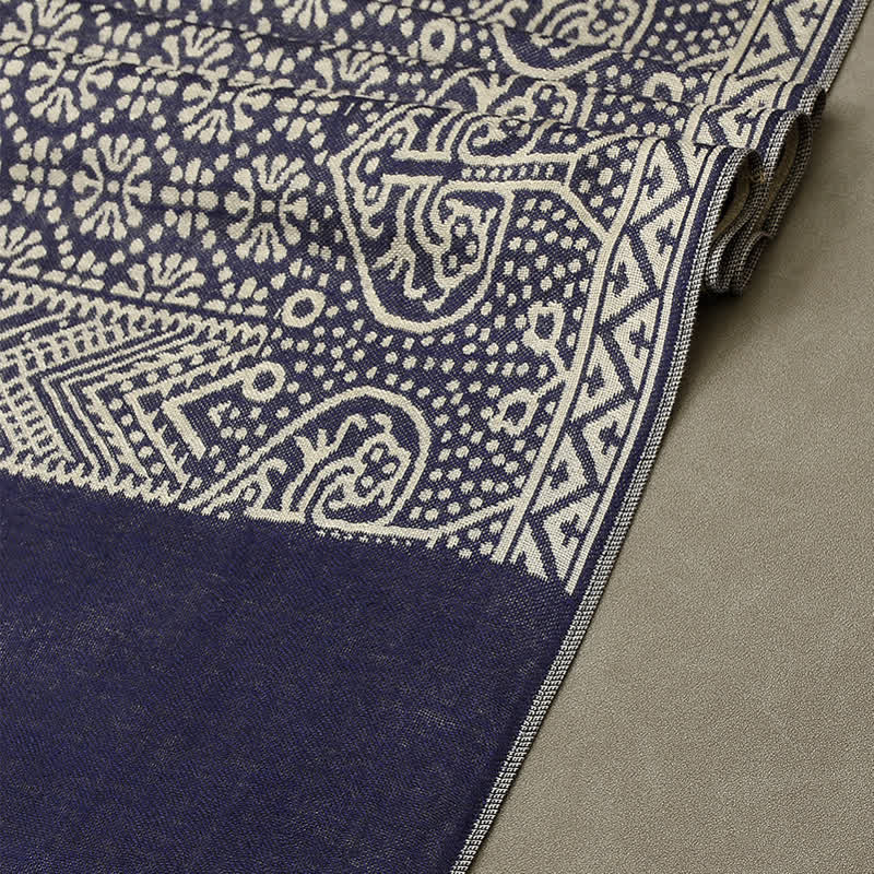 Écharpe ethnique légère en coton et lin pour homme