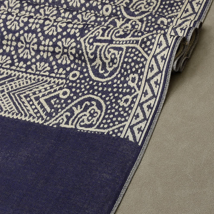 Écharpe ethnique légère en coton et lin pour homme