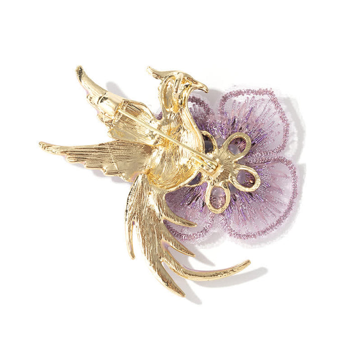 Broche Oiseau Phénix Brodée Femme