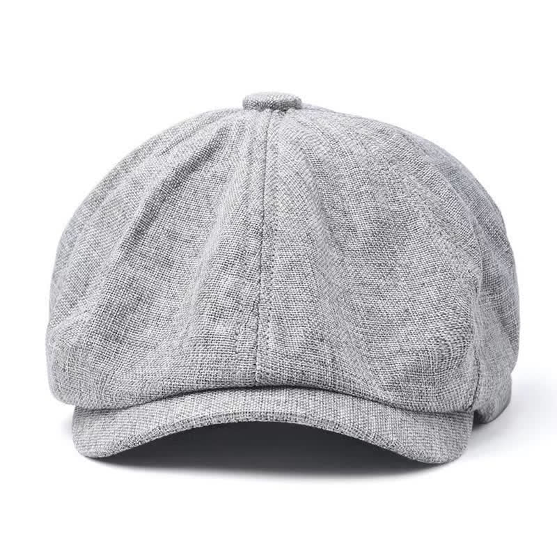 Casquette béret octogonale décontractée en lin respirant - image 3
