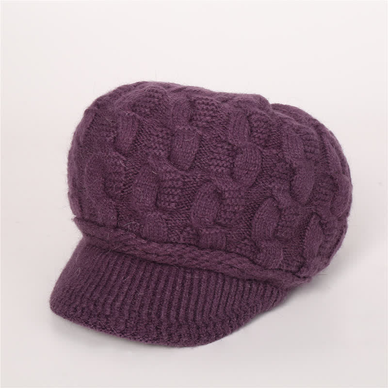 Bonnet à visière ample avec doublure moelleuse pour femme