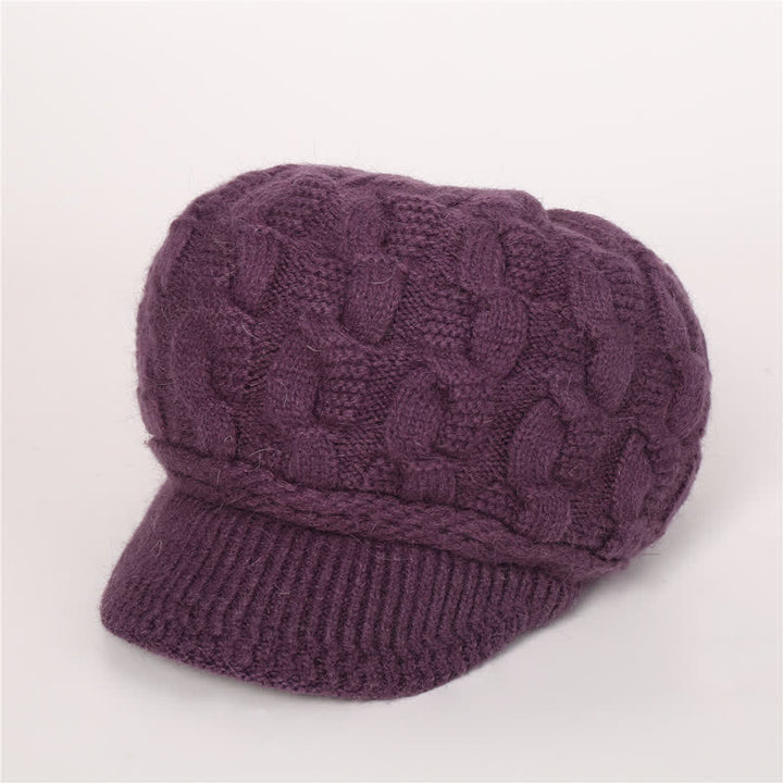 Bonnet à visière ample avec doublure moelleuse pour femme