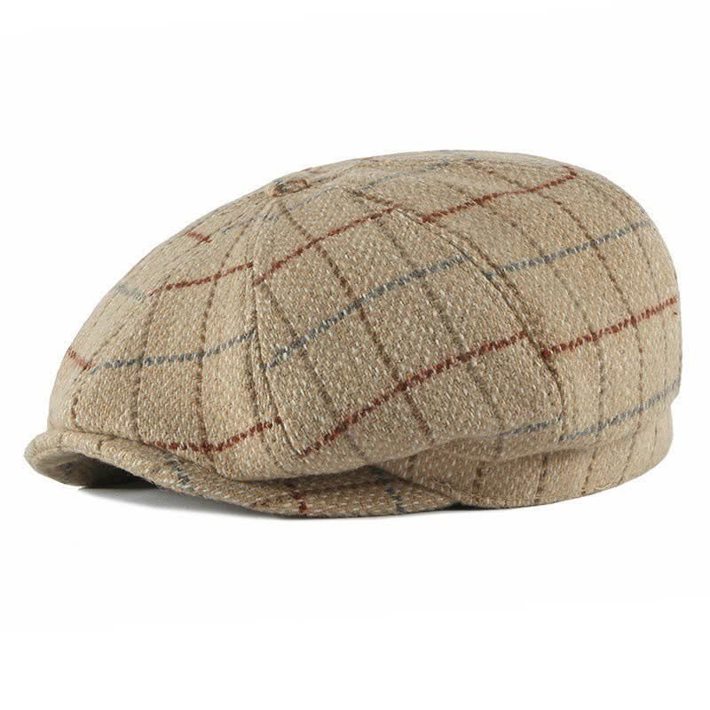 Casquette octogonale à carreaux britanniques pour chauffeur de taxi
