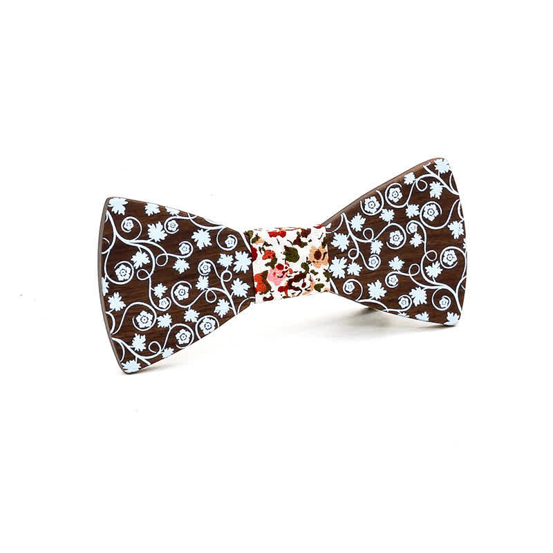 Nœud papillon en bois à imprimé floral Kid Glorious