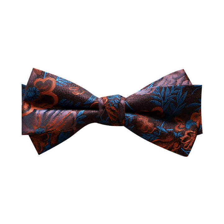 Nœud papillon à rayures florales pour homme