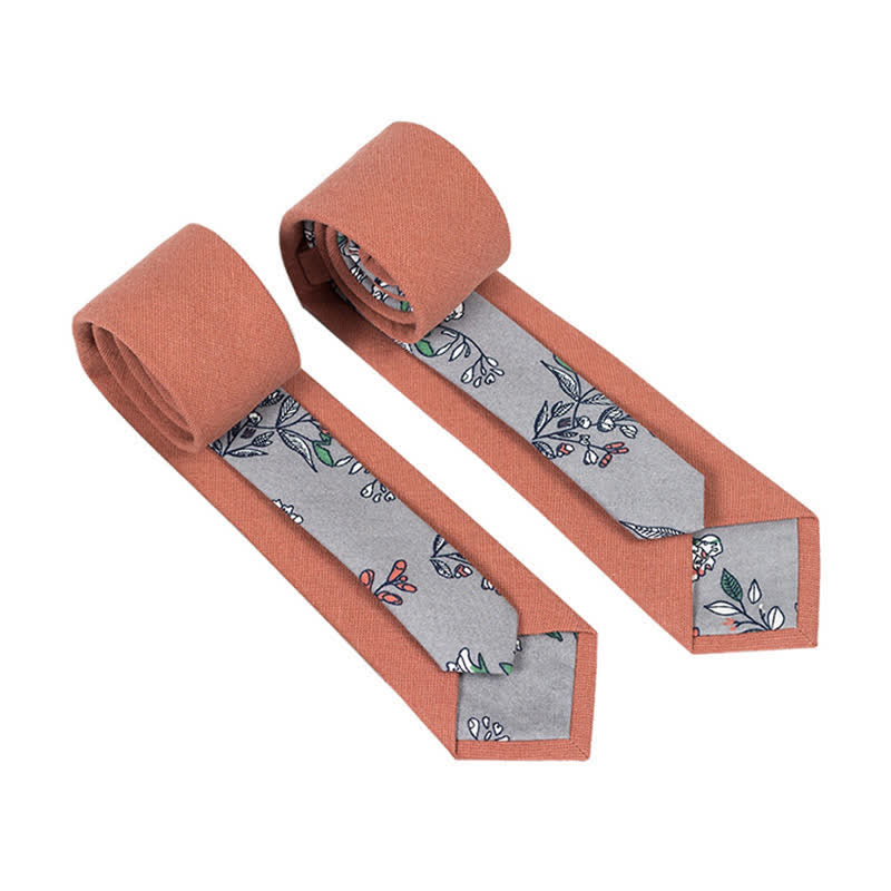 Cravate patchwork florale à carreaux pour homme - Saumon - image 11