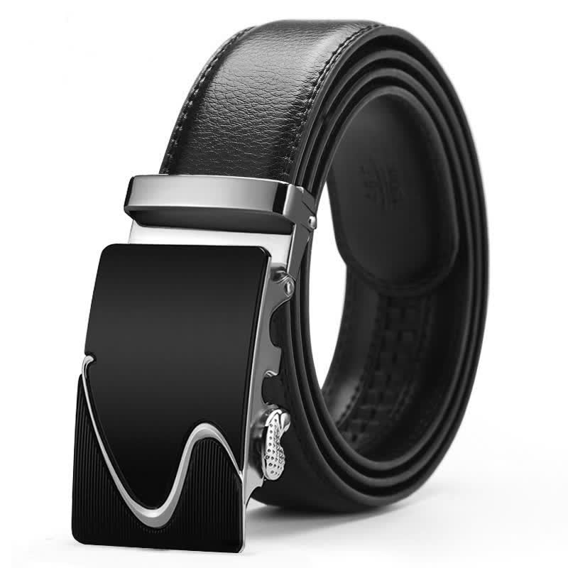 Ceinture en cuir à boucle automatique de luxe en relief pour homme