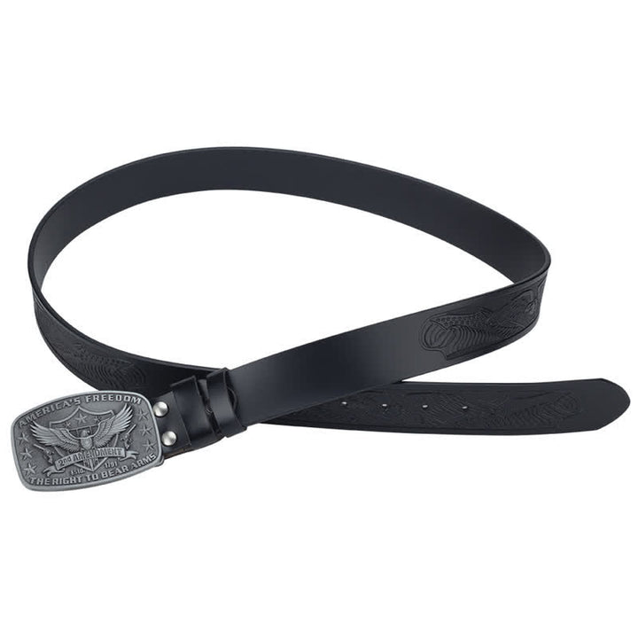 Ceinture en cuir rétro pour homme avec motif aigle America's Freedom