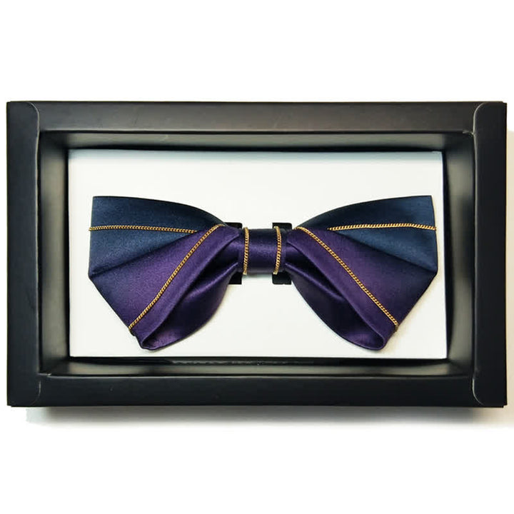 Nœud papillon torsadé à pochette graduée pour homme