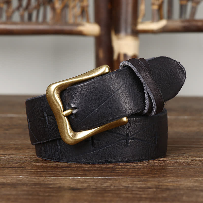 Ceinture en cuir craquelé vintage pour homme