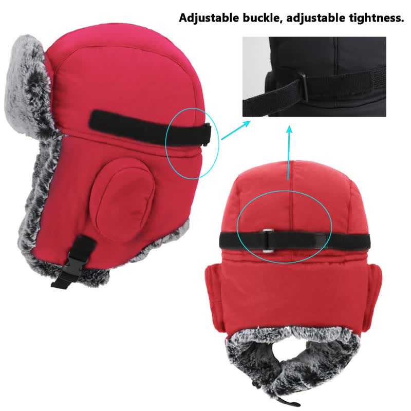 Ensemble de chapeau de trappeur en fausse fourrure avec casquette d'aviateur unisexe pour l'extérieur