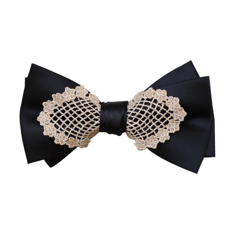 Nœud papillon élégant en dentelle fleurie pour homme