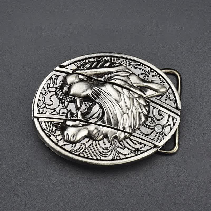 Ceinture en cuir pour homme avec couteau pliant Roaring Tiger