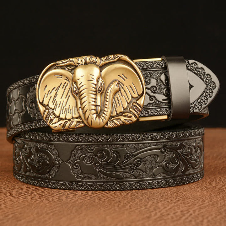 Ceinture en cuir à grandes oreilles d'éléphant pour homme