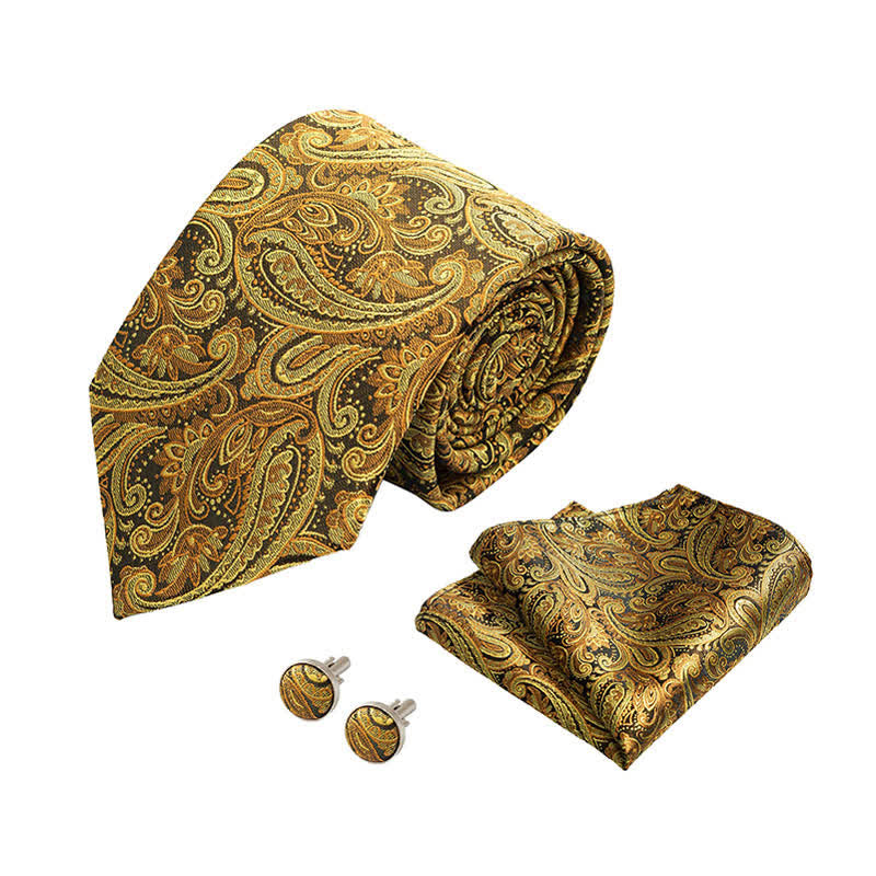 Ensemble de 3 cravates classiques à motif cachemire pour homme - image 1