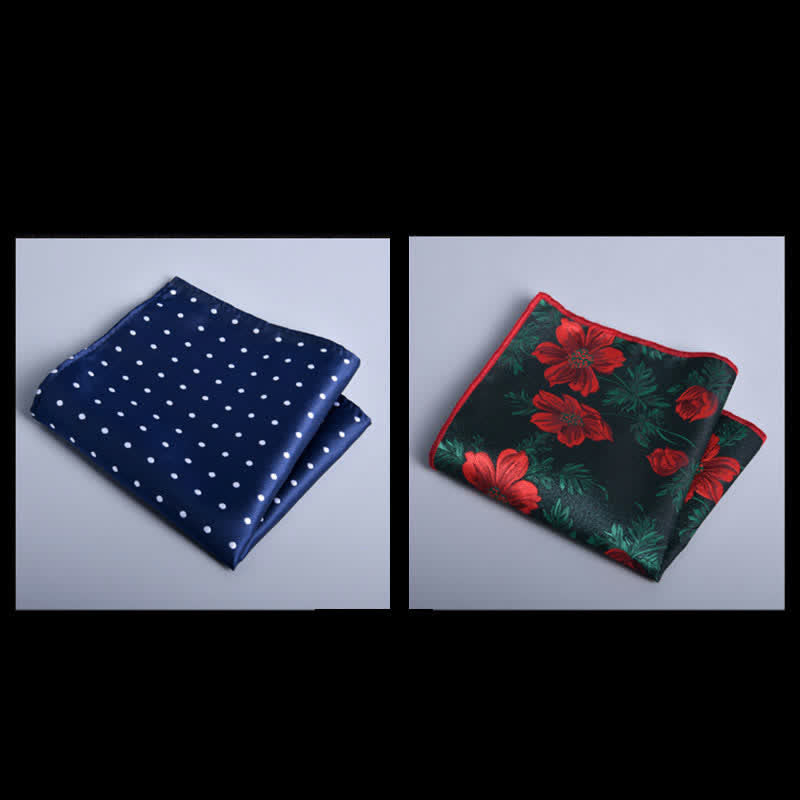 Lot de 8 nœuds papillon en forme de fleur avec feuilles vertes et rouges, coffret cadeau