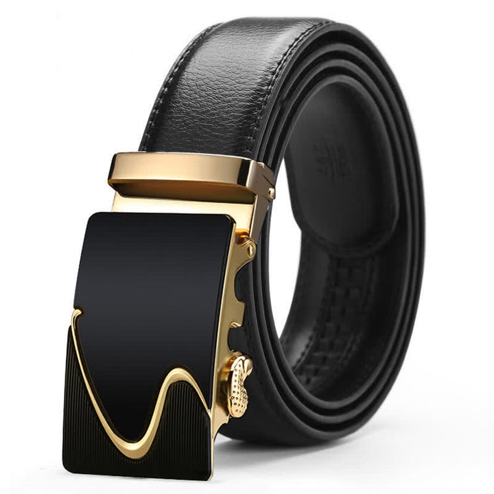 Ceinture en cuir à boucle automatique de luxe en relief pour homme