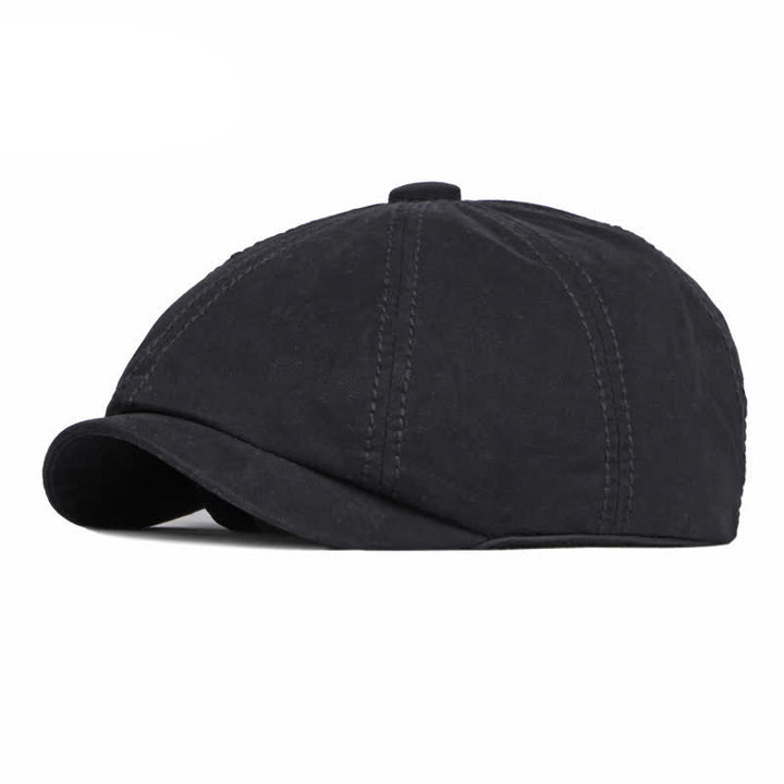 Casquette béret décontractée en coton de couleur unie - Noir - Réglable (environ 21 5/8"-23 5/8") - image 10
