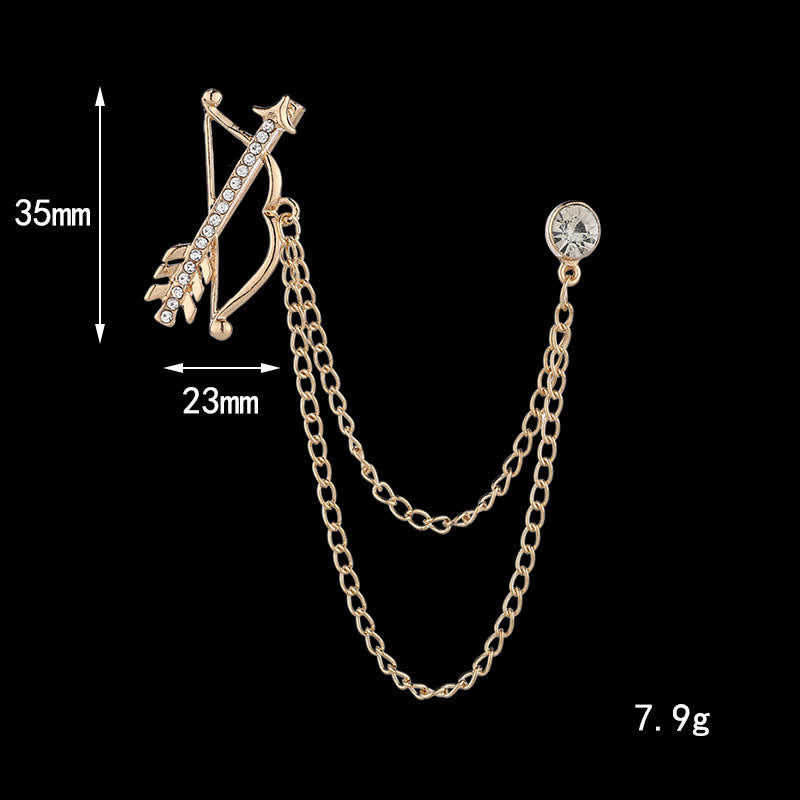 Broche chaîne flèche Cupidon pour homme