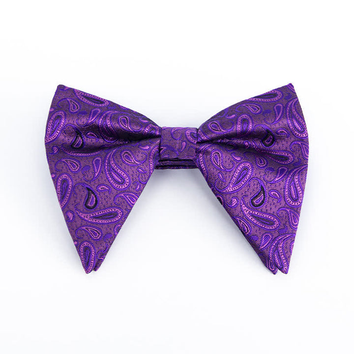 Nœud papillon surdimensionné à imprimé cachemire coloré pour homme