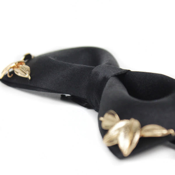 Nœud papillon de mariage pour homme avec feuilles de jardin
