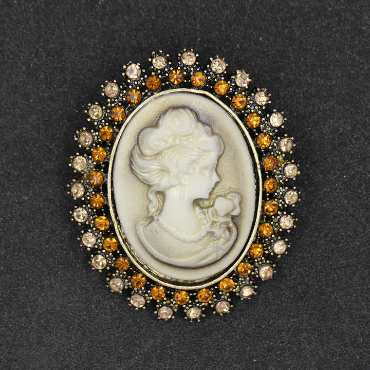 Broche victorienne pour femme avec camée ovale