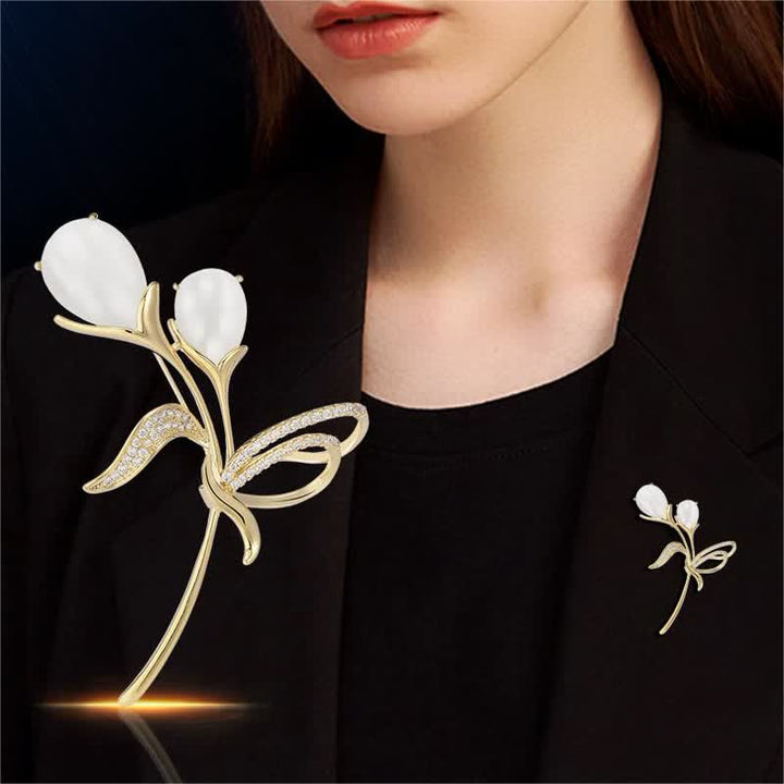 Broche exquise en perles de tulipe pour femme