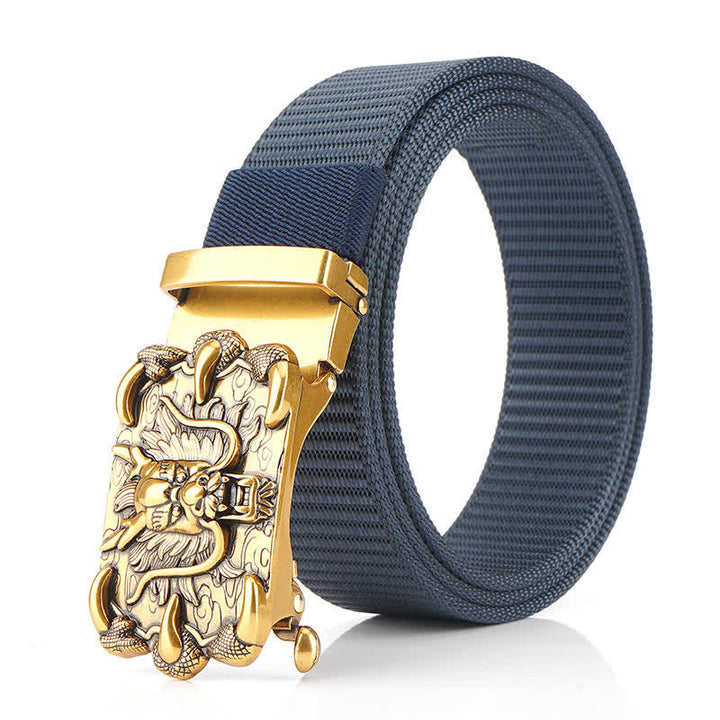 Ceinture décontractée en nylon à motif dragon pour homme