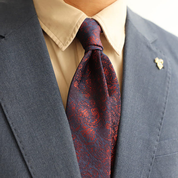 Cravate mystère exotique à flamme bordeaux pour homme