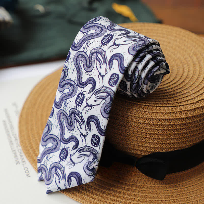 Cravate pour homme à motifs de créatures préhistoriques colorées