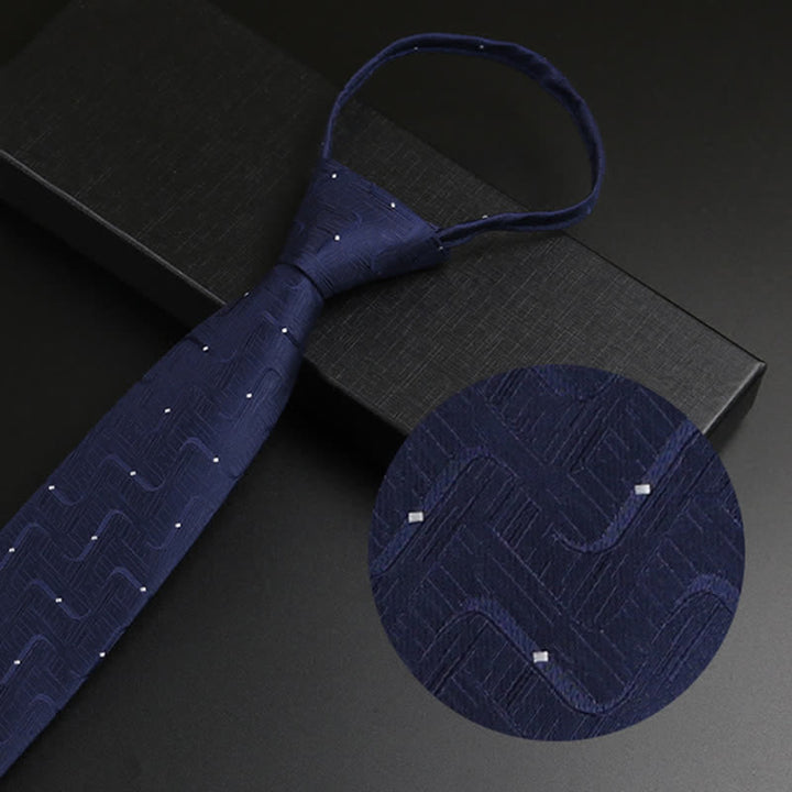 Cravate formelle à fermeture éclair bleu marine pour homme