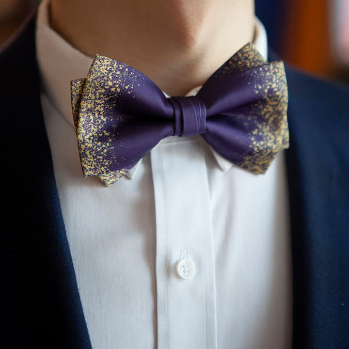 Nœud papillon pour homme, ciel nocturne resplendissant violet