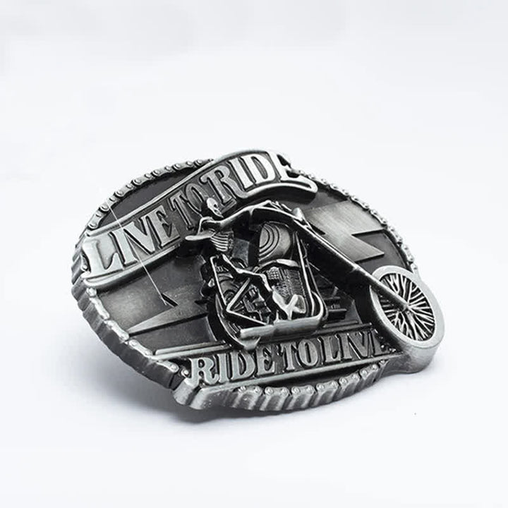 Ceinture en cuir pour homme avec tête de mort et squelette de motard