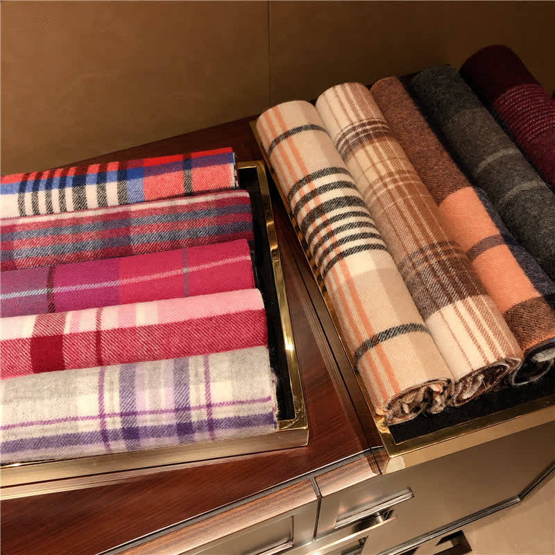 Écharpe unisexe Lamb Edinburgh à carreaux, grande et chaude - image 6