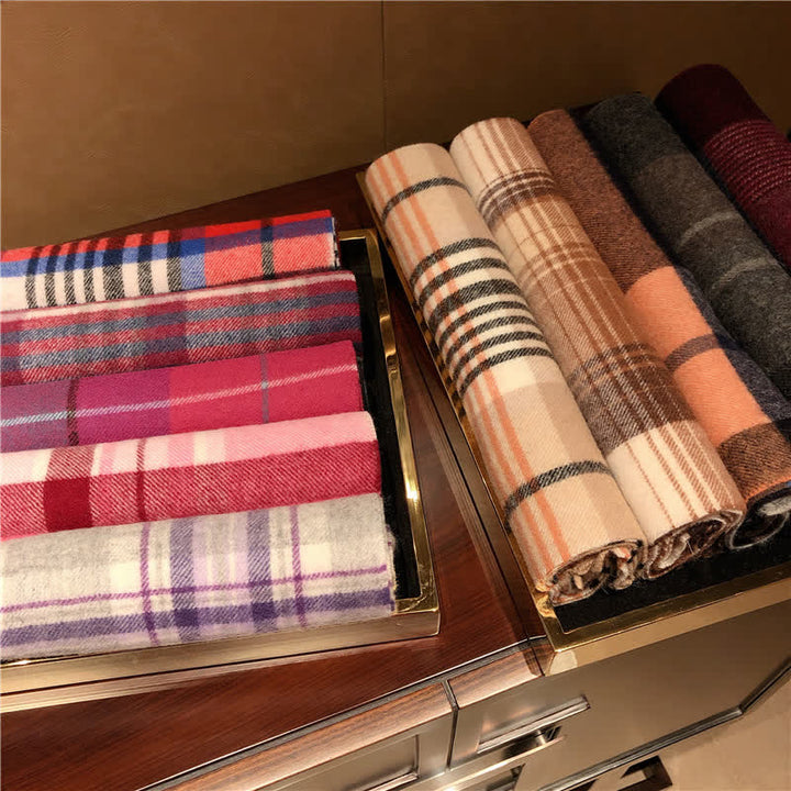 Écharpe unisexe Lamb Edinburgh à carreaux, grande et chaude - image 6