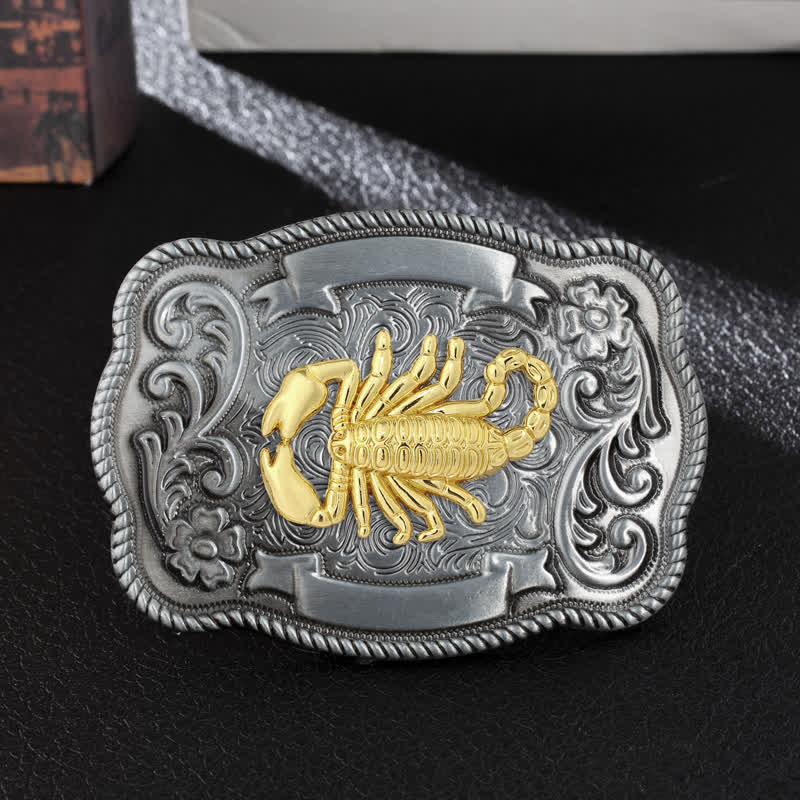 Ceinture en cuir à boucle animalière sculptée en or pour homme - Scorpion - Sans ceinture - image 55