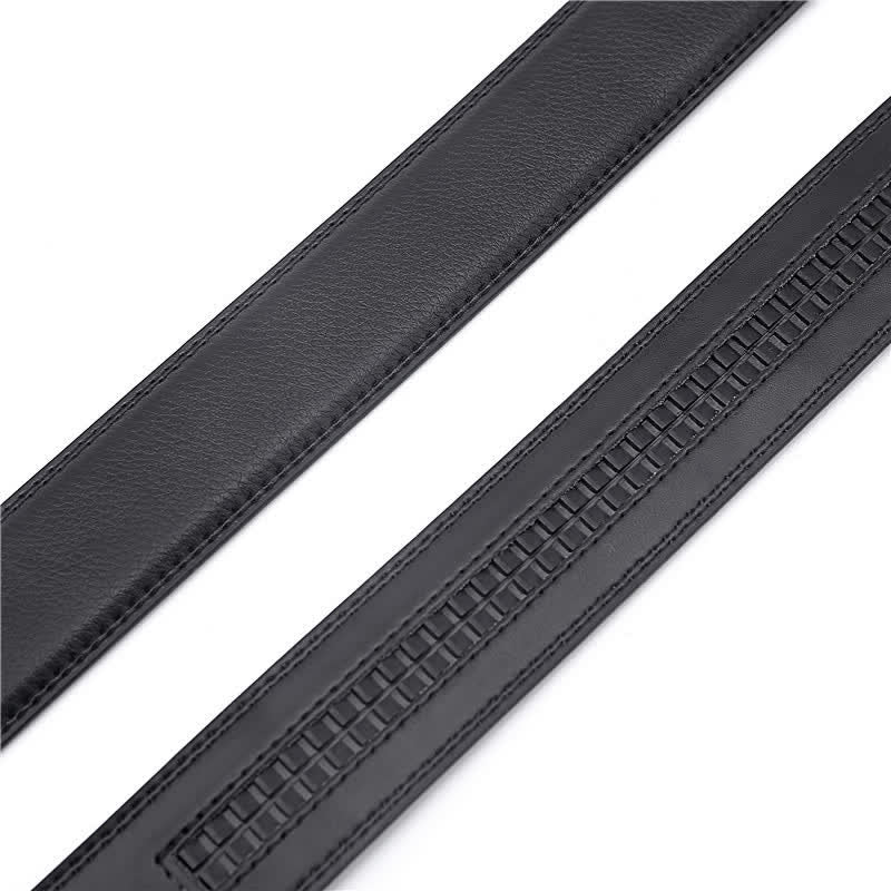 Ceinture en cuir à boucle automatique creuse simple pour homme