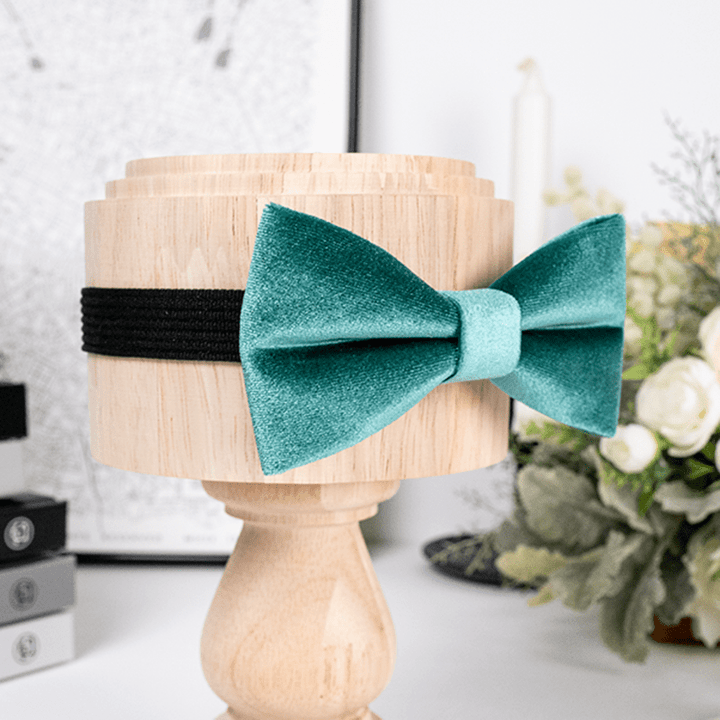 Nœud papillon en velours uni vert sarcelle pour homme