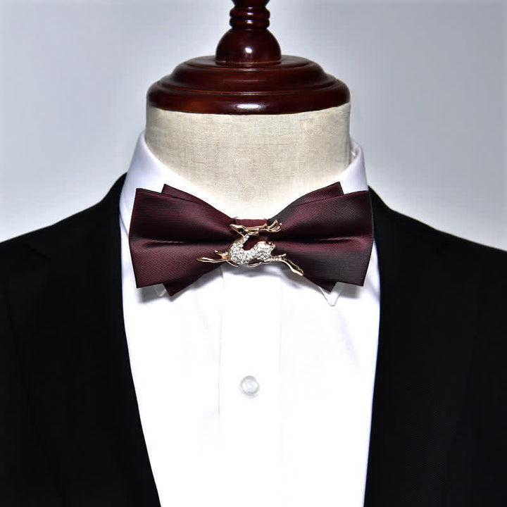 Nœud papillon en métal mat et strass pour homme