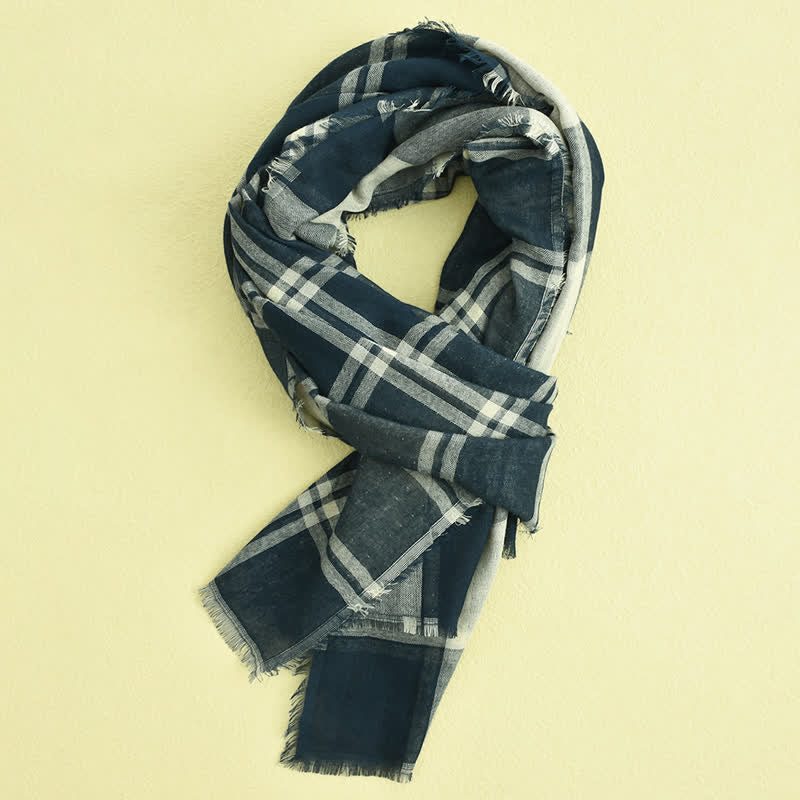 Écharpe à carreaux décontractée de style britannique pour hommes - image 3