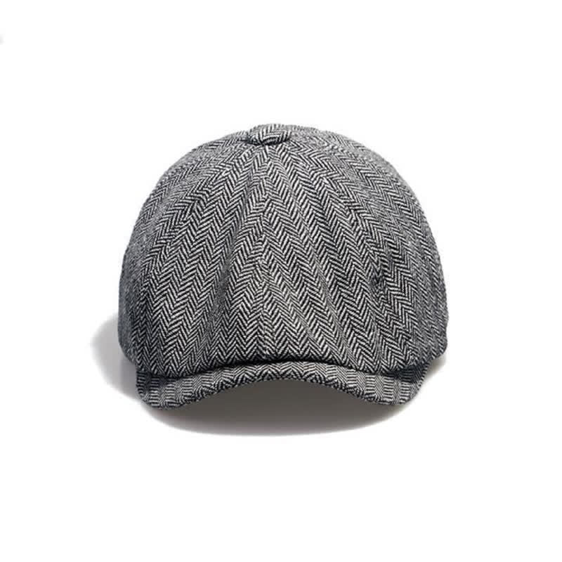 Casquette béret octogonale polyvalente à chevrons pour homme