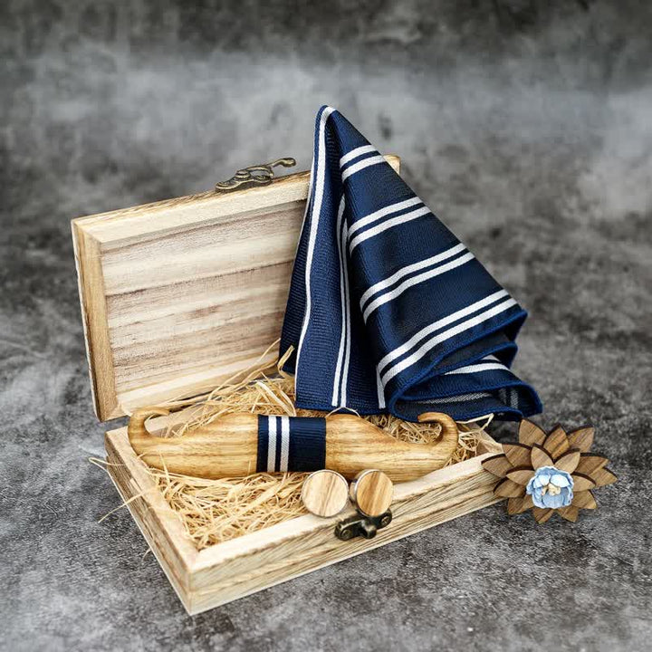 Lot de 4 nœuds papillon en bois Burlywood Moustache pour homme
