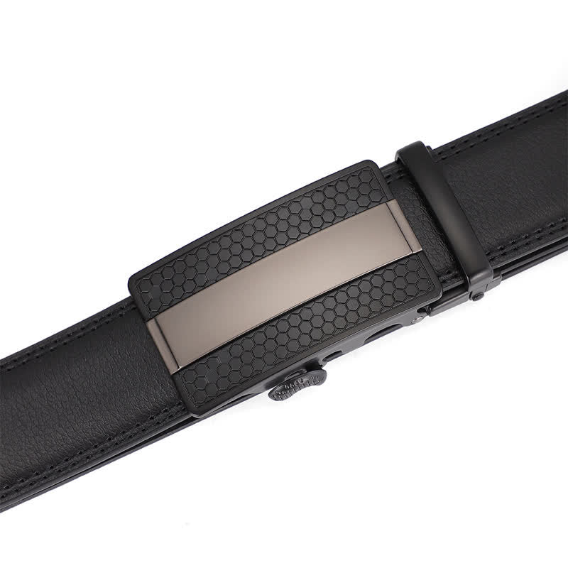 Ceinture en cuir à cliquet avec boucle élégante coulissante pour homme