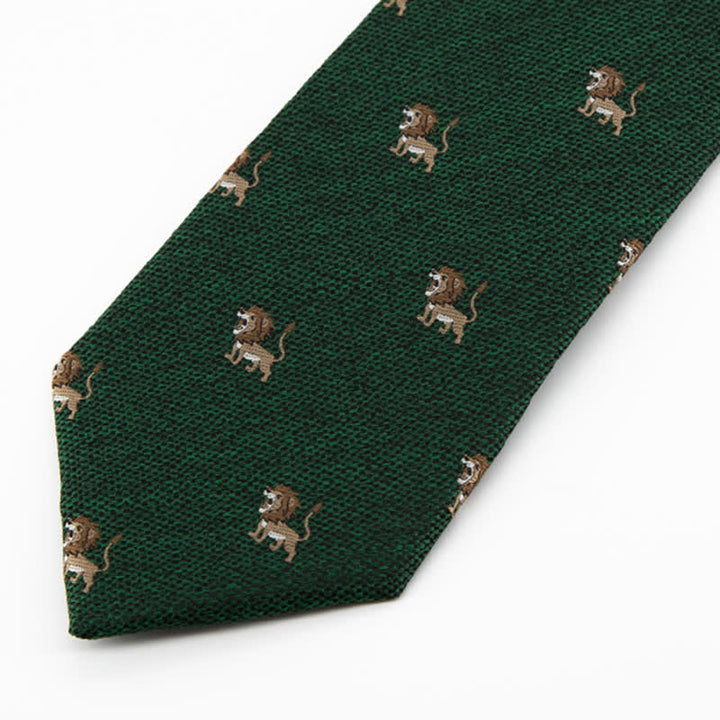 Cravate pour homme avec motif de lion chasseur d'animaux de dessin animé