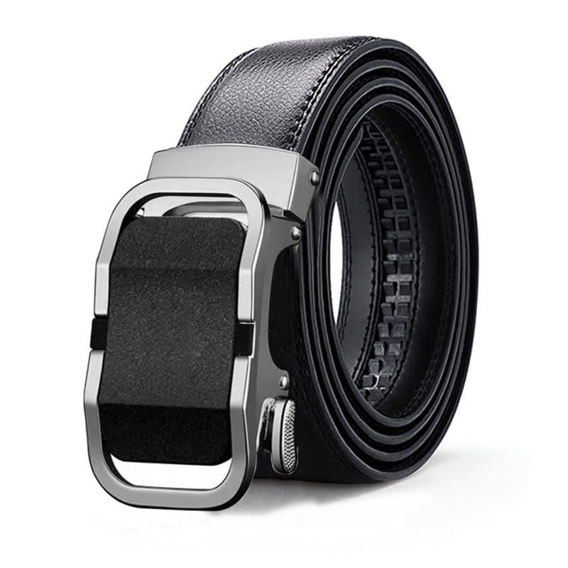 Ceinture en cuir à boucle automatique de luxe en relief pour homme