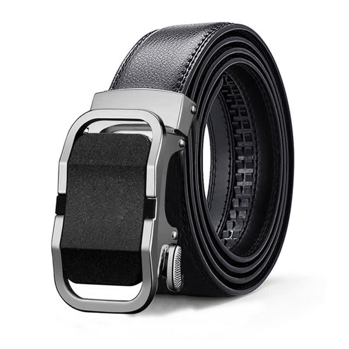 Ceinture en cuir à boucle automatique de luxe en relief pour homme